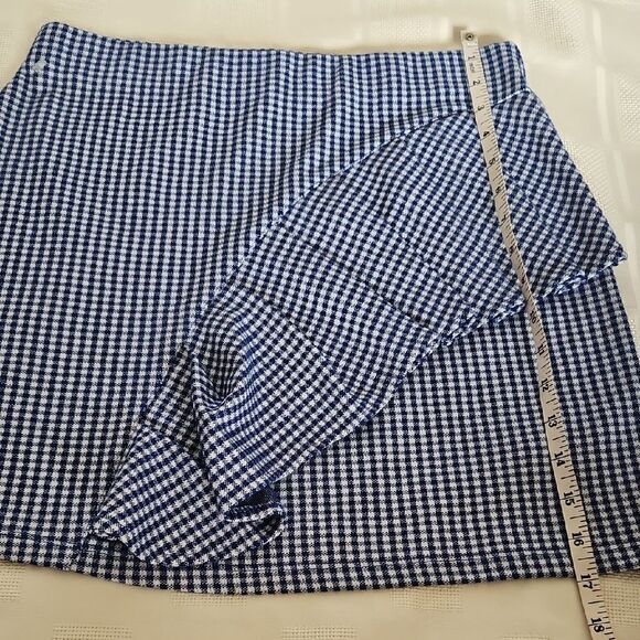 Topshop Blue and White Asymmetrical Mini Skirt - Picture 6 of 16